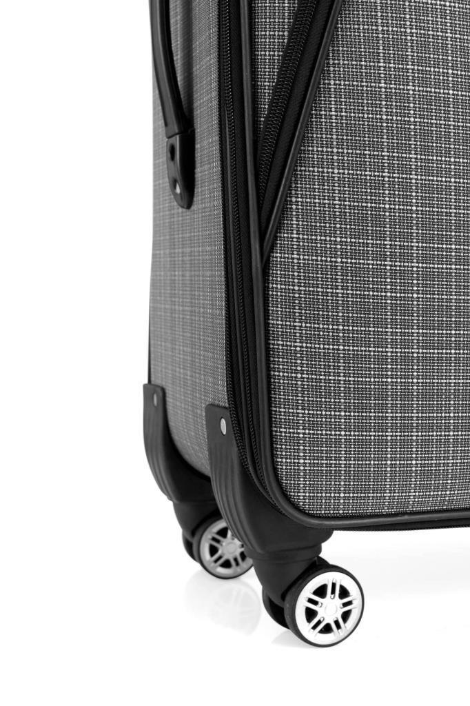 Orta Boy 4 Teker Kumaş Valiz Gri 1081