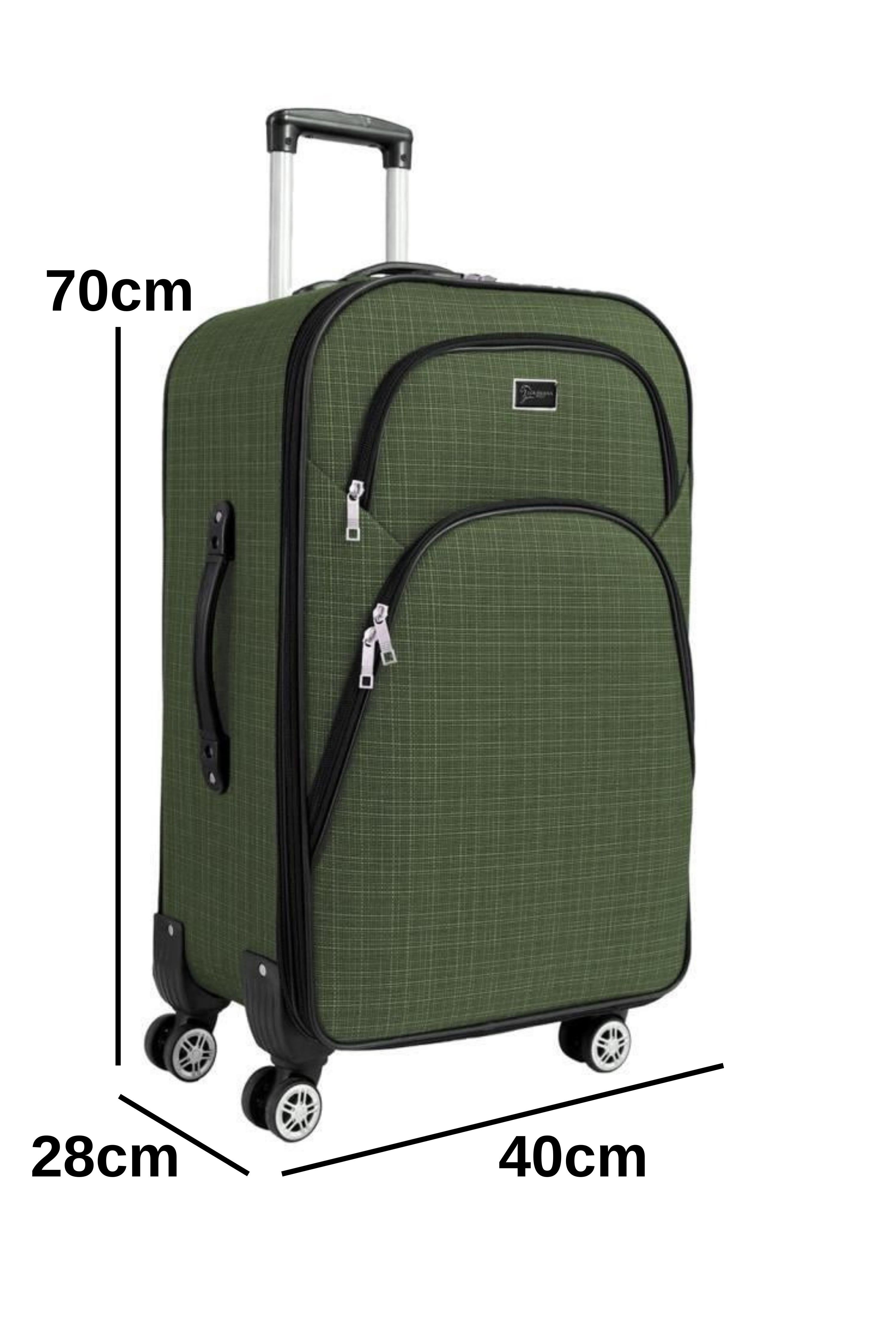 Orta Boy 4 Teker Kumaş Valiz Haki 1081