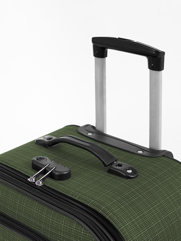 Orta Boy 4 Teker Kumaş Valiz Haki 1081