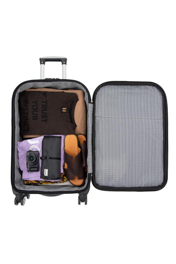 Orta Boy 4 Teker Kumaş Valiz Haki 1081