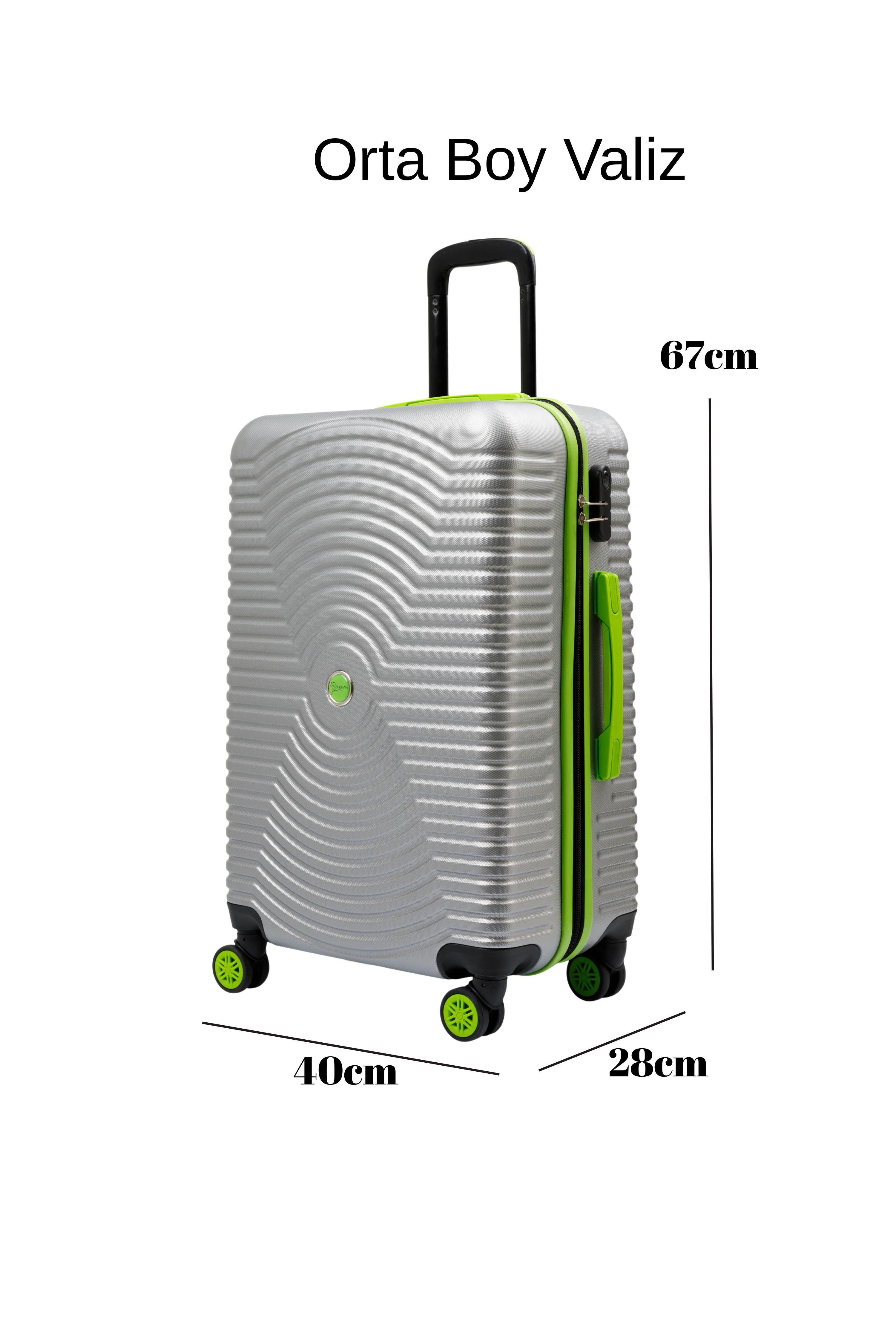 Orta Boy Valiz 4x2 Teker Gri 1169