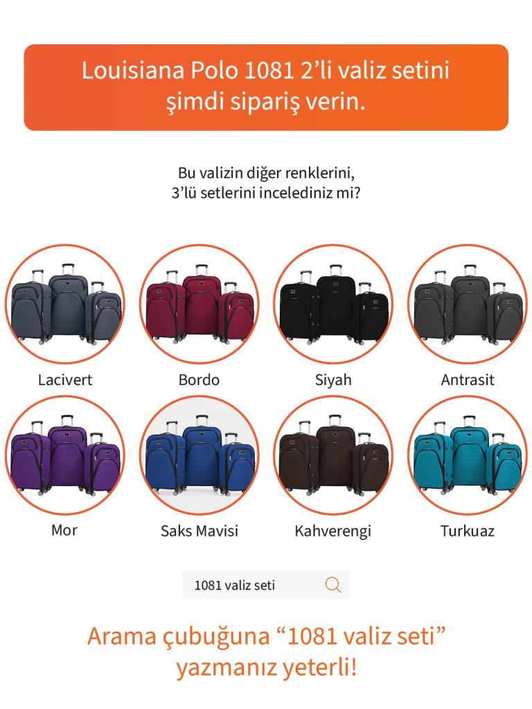 Orta ve Kabin Boy Valiz Seti 4 Teker Kumaş Valiz Bej 1081