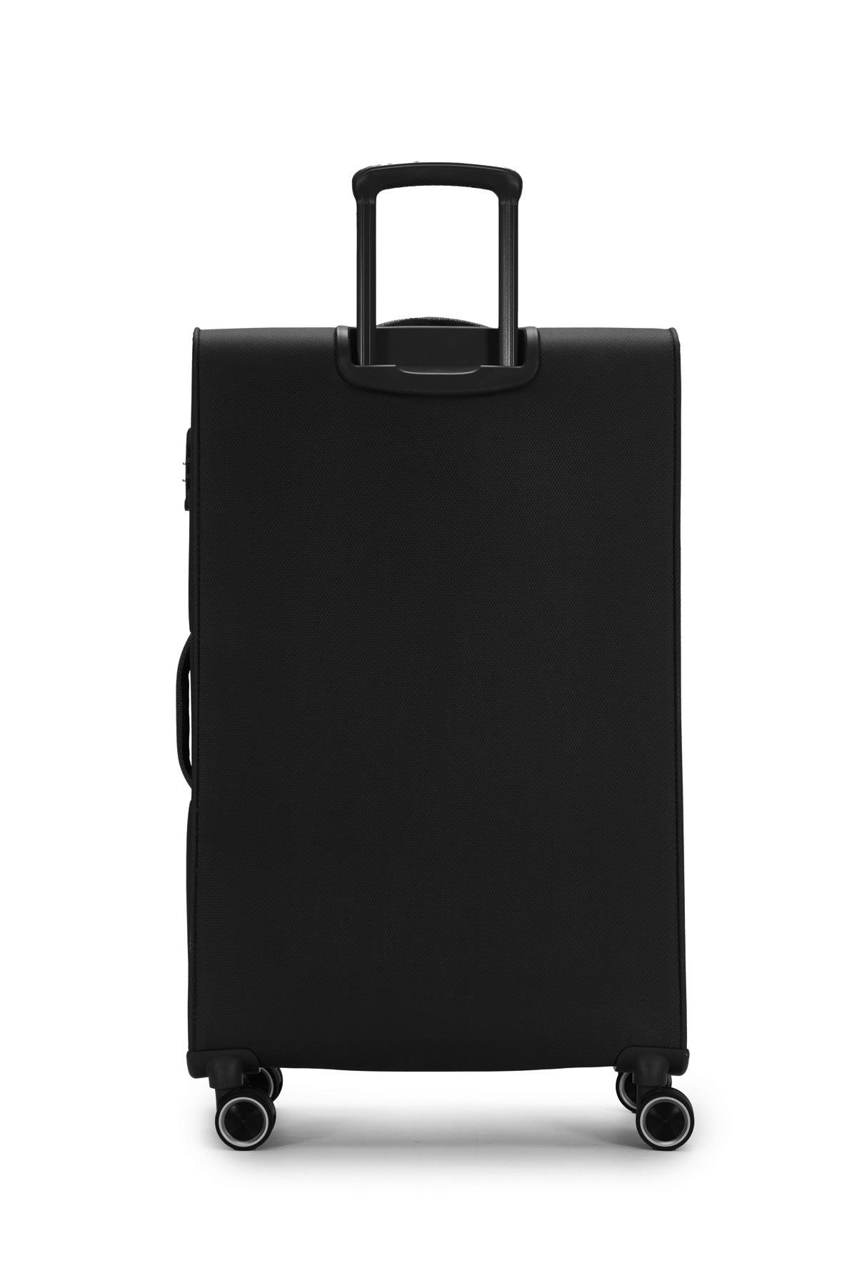 Pierre Cardin 2'li Valiz Seti Büyük Ve Kabin Boy Lüx Kumaş Valiz Siyah 04pc6000