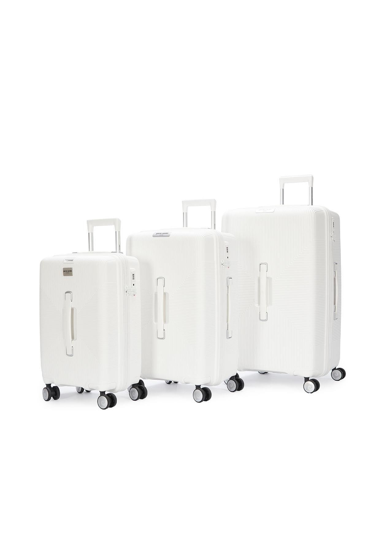 Pierre Cardin 3'lü Set %100 Polipropilen Valiz Beyaz 04PC7080