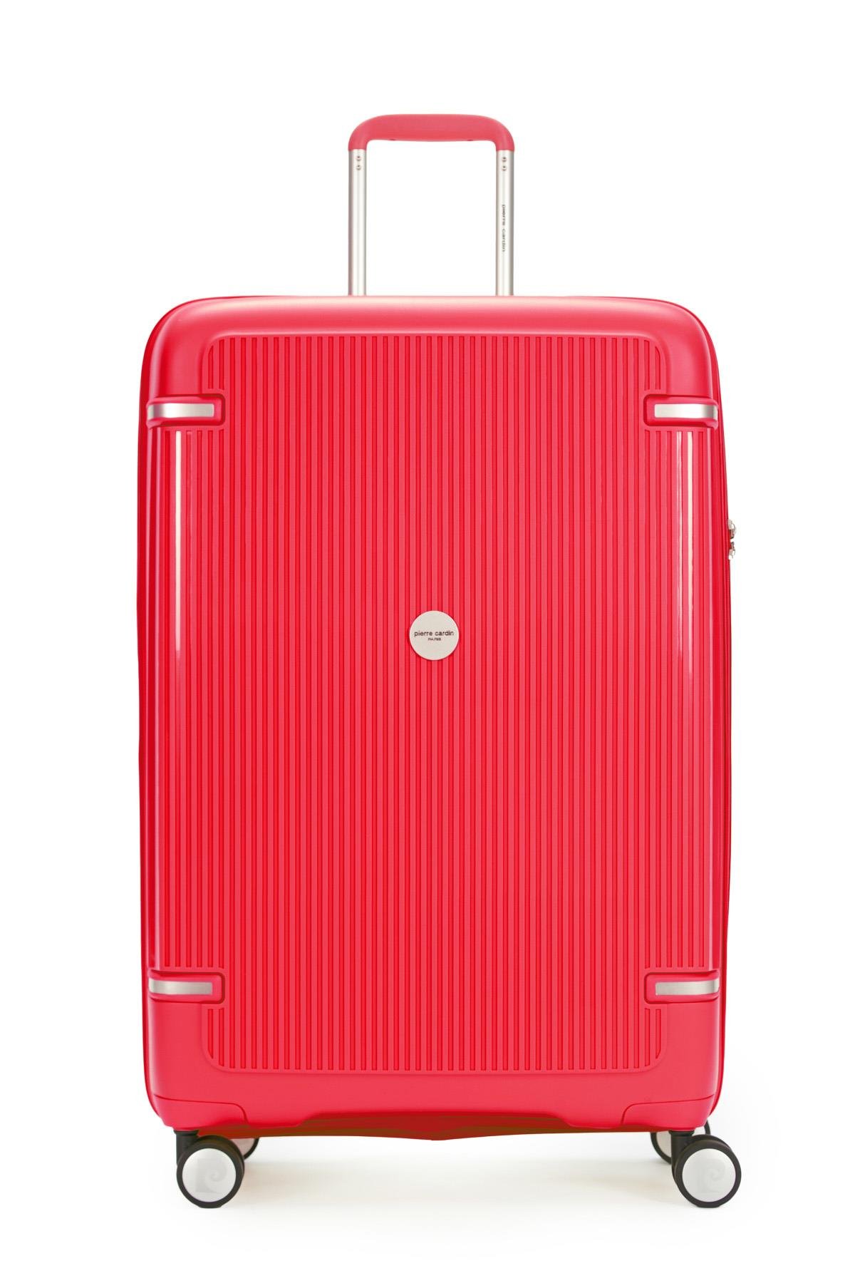 Pierre Cardin Büyük Boy %100 Polipropilen Valiz Kırmızı 04PC7070