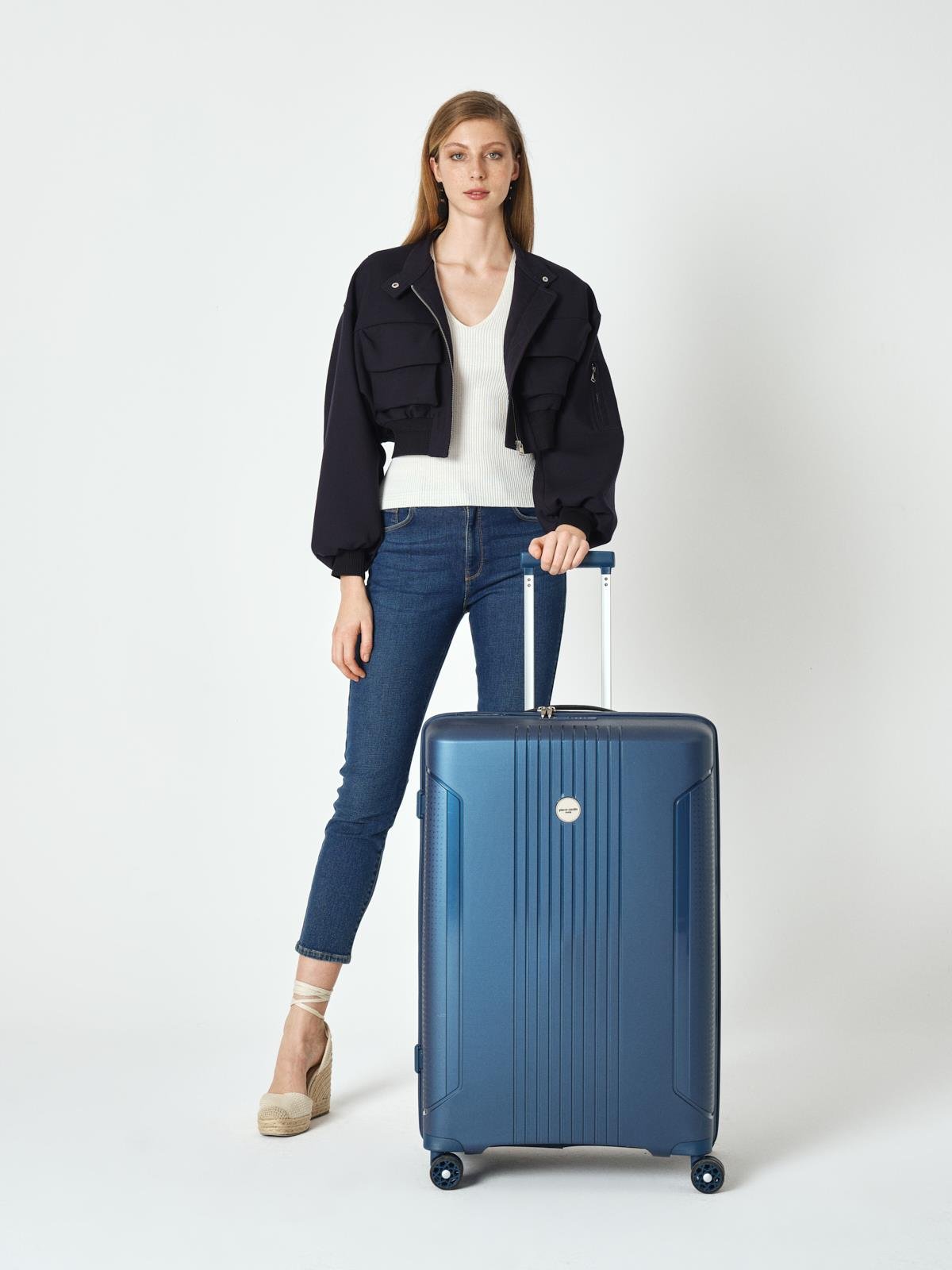 Pierre Cardin Büyük Boy %100 Polipropilen Valiz Lacivert 04PC7060