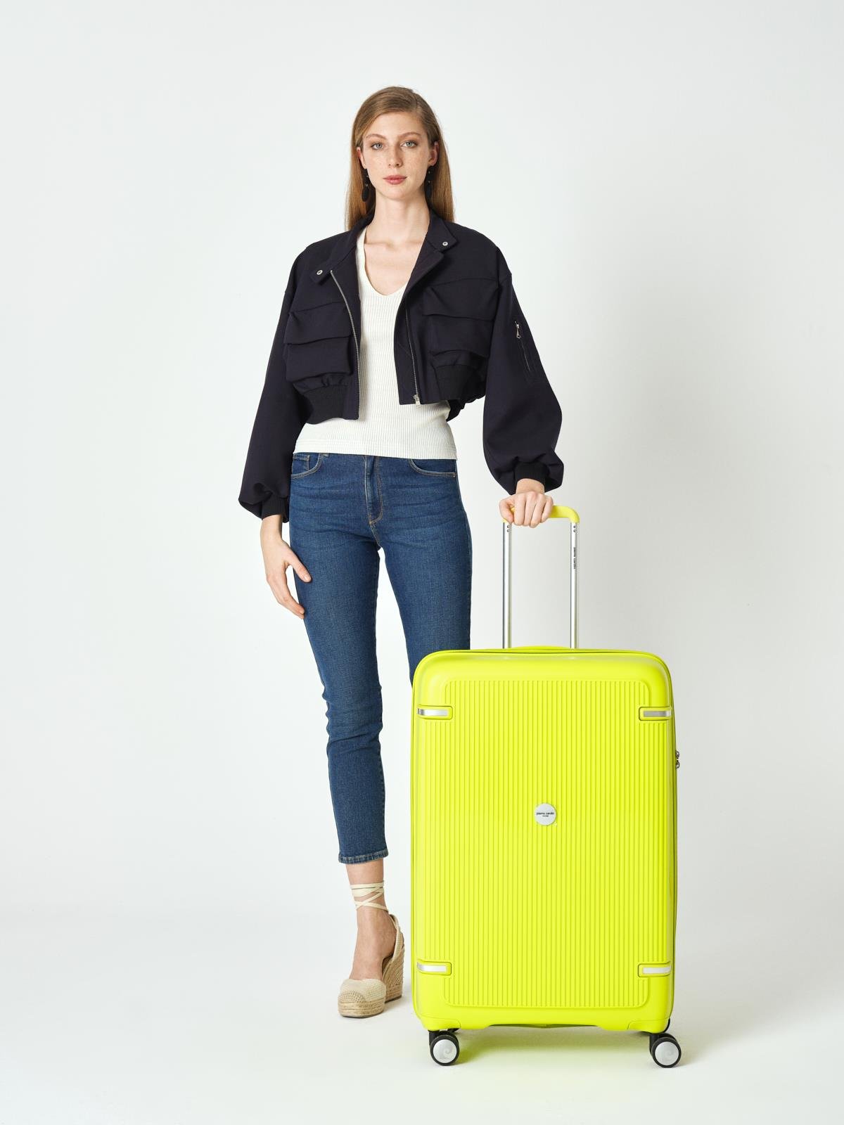 Pierre Cardin Büyük Boy %100 Polipropilen Valiz Yeşil 04PC7070