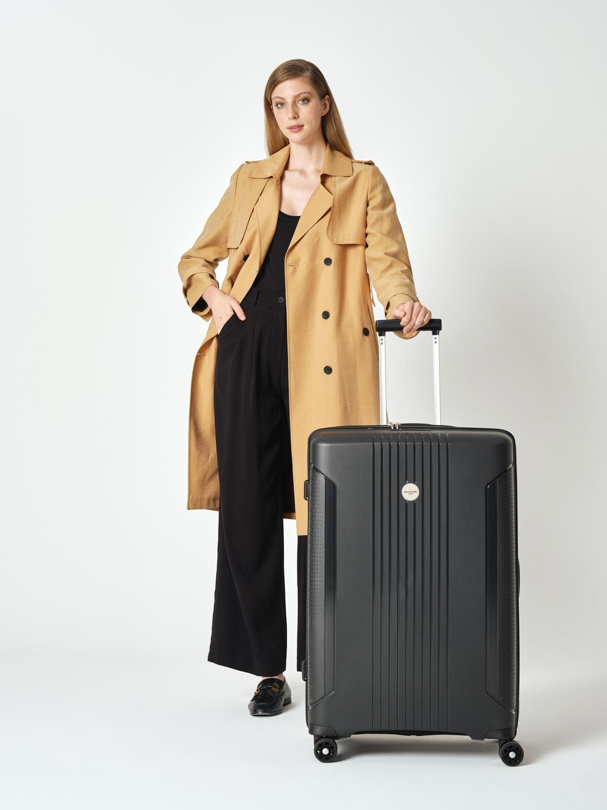 Pierre Cardin Büyük Boy %100 Polipropilen Valiz Siyah 04PC7060