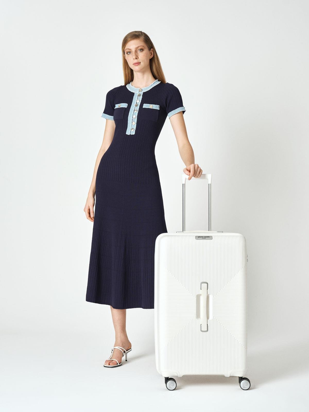 Pierre Cardin Büyük Boy %100 Polipropilen Valiz Beyaz 04PC7080