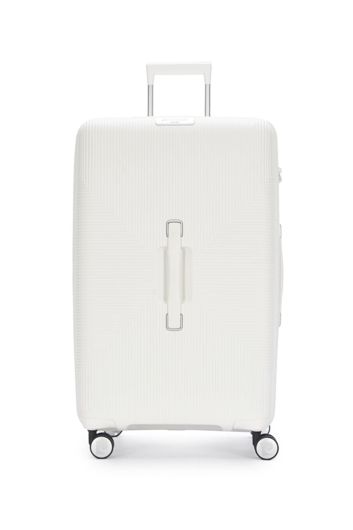 Pierre Cardin Büyük Ve Kabin Boy 2'li Set %100 Polipropilen Valiz Beyaz 04PC7080