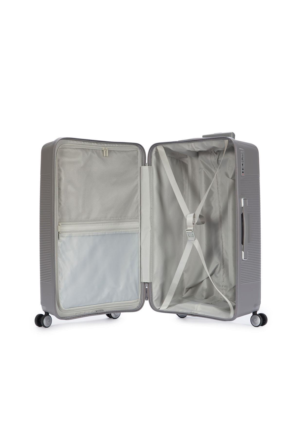 Pierre Cardin Büyük Ve Orta Boy 2'li Set %100 Polipropilen Valiz Gri 04PC7080