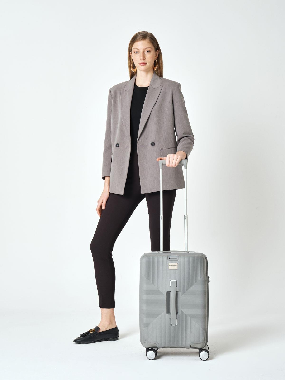 Pierre Cardin Kabin Boy %100 Polipropilen Valiz Gri 04PC7080