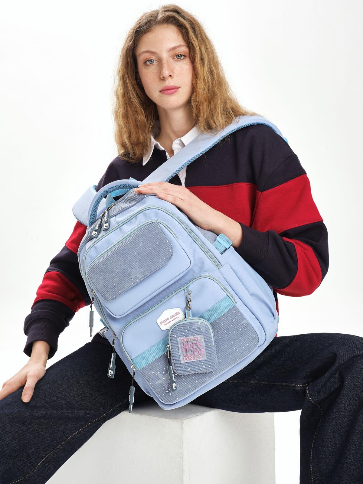 Pierre Cardin Okul Sırt Çantası Mavi 07Pc2824-M