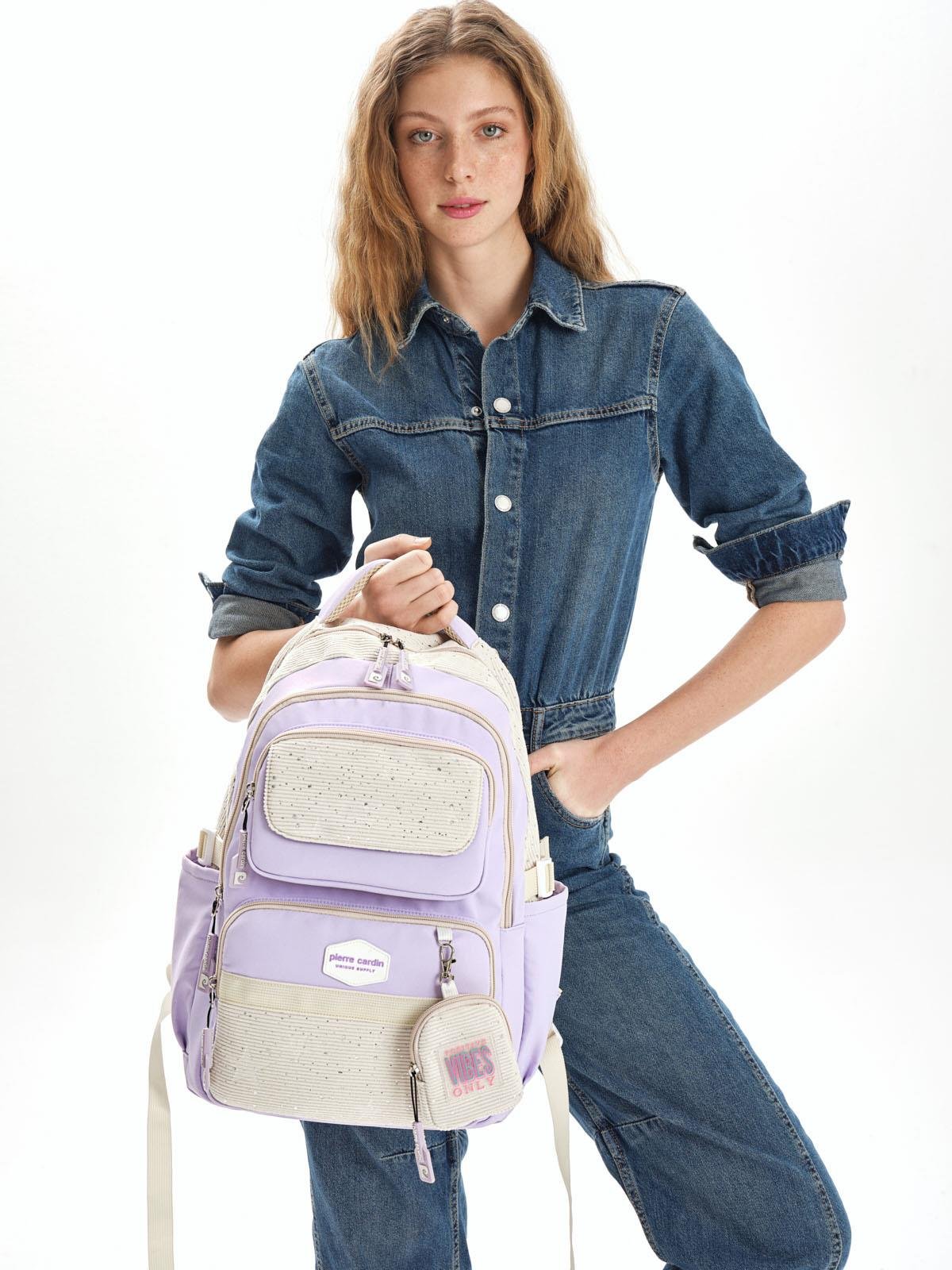 Pierre Cardin Okul Sırt Çantası Mor 07Pc2824-Mr