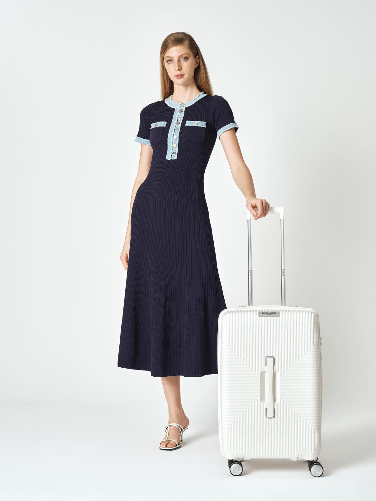 Pierre Cardin Orta Boy %100 Polipropilen Valiz Beyaz 04PC7080