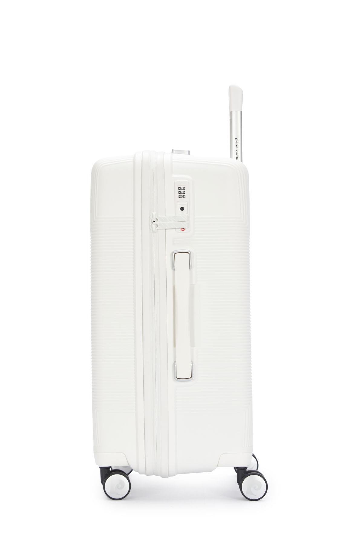 Pierre Cardin Orta Boy %100 Polipropilen Valiz Beyaz 04PC7080