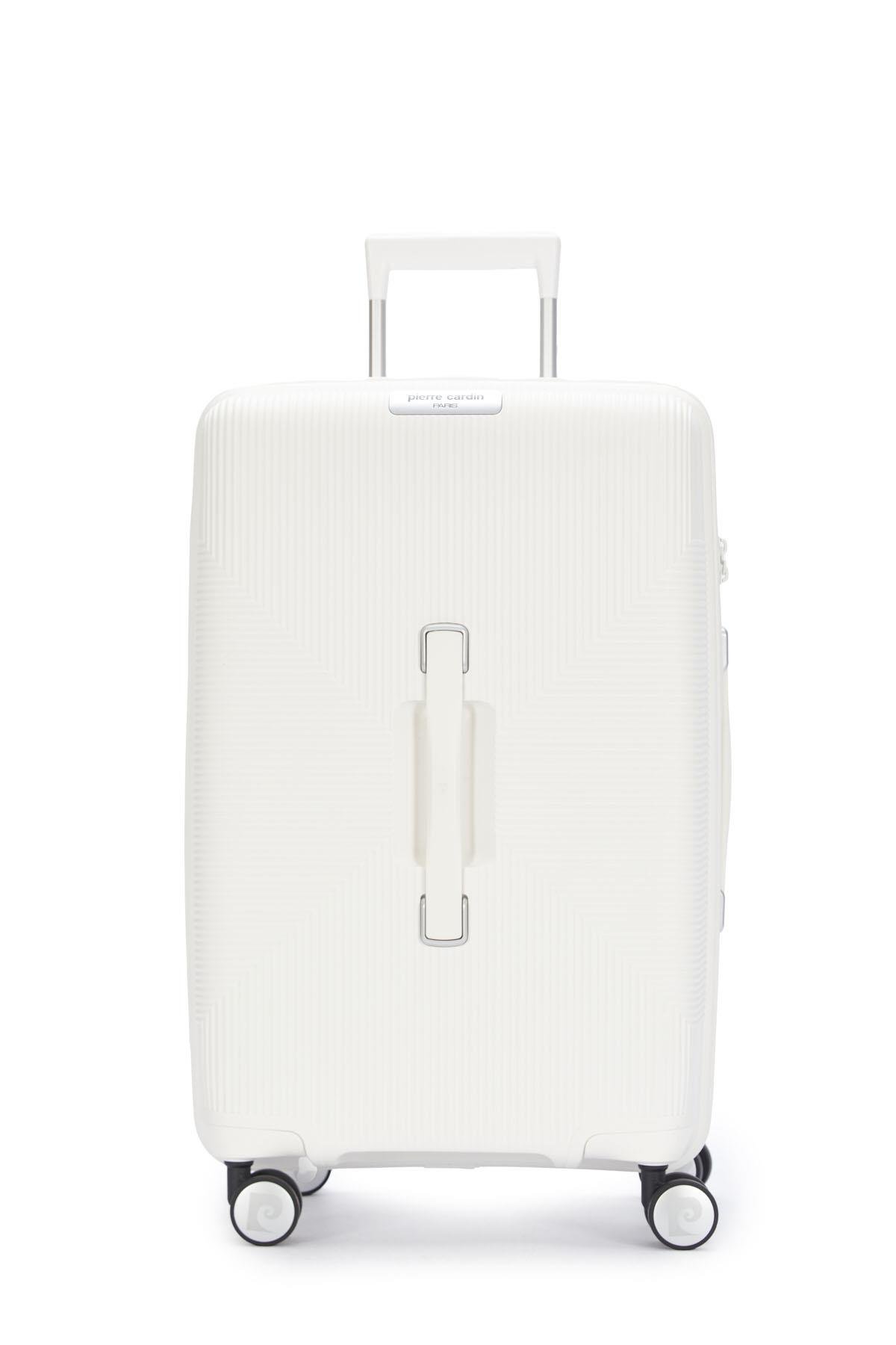Pierre Cardin Orta Boy %100 Polipropilen Valiz Beyaz 04PC7080