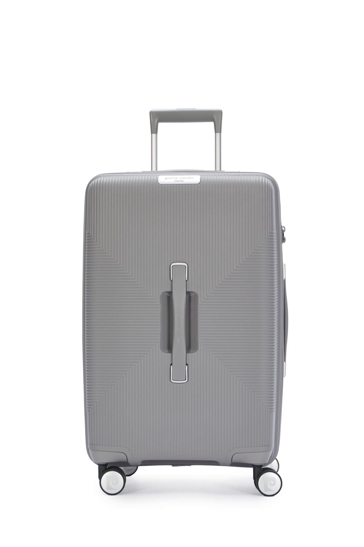 Pierre Cardin Orta Ve Kabin Boy 2'li Set %100 Polipropilen Valiz Gri 04PC7080