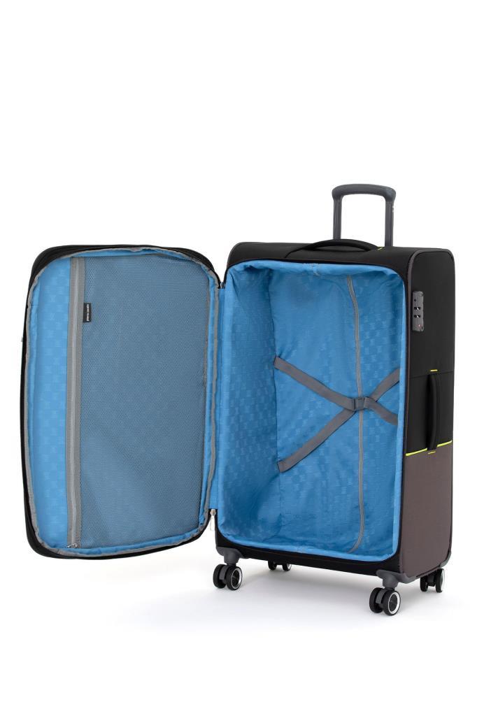 Pierre Cardin Ultra Light Hafif Lüx Kumaş 2'li Valiz Seti Orta Boy - Kabin Boy Siyah PC8200