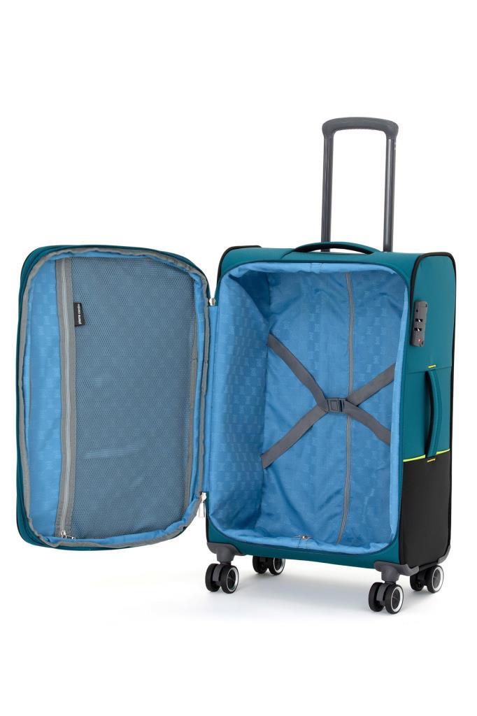 Pierre Cardin Ultra Light Hafif Lüx Kumaş Orta Boy Valiz Petrol 04PC8200