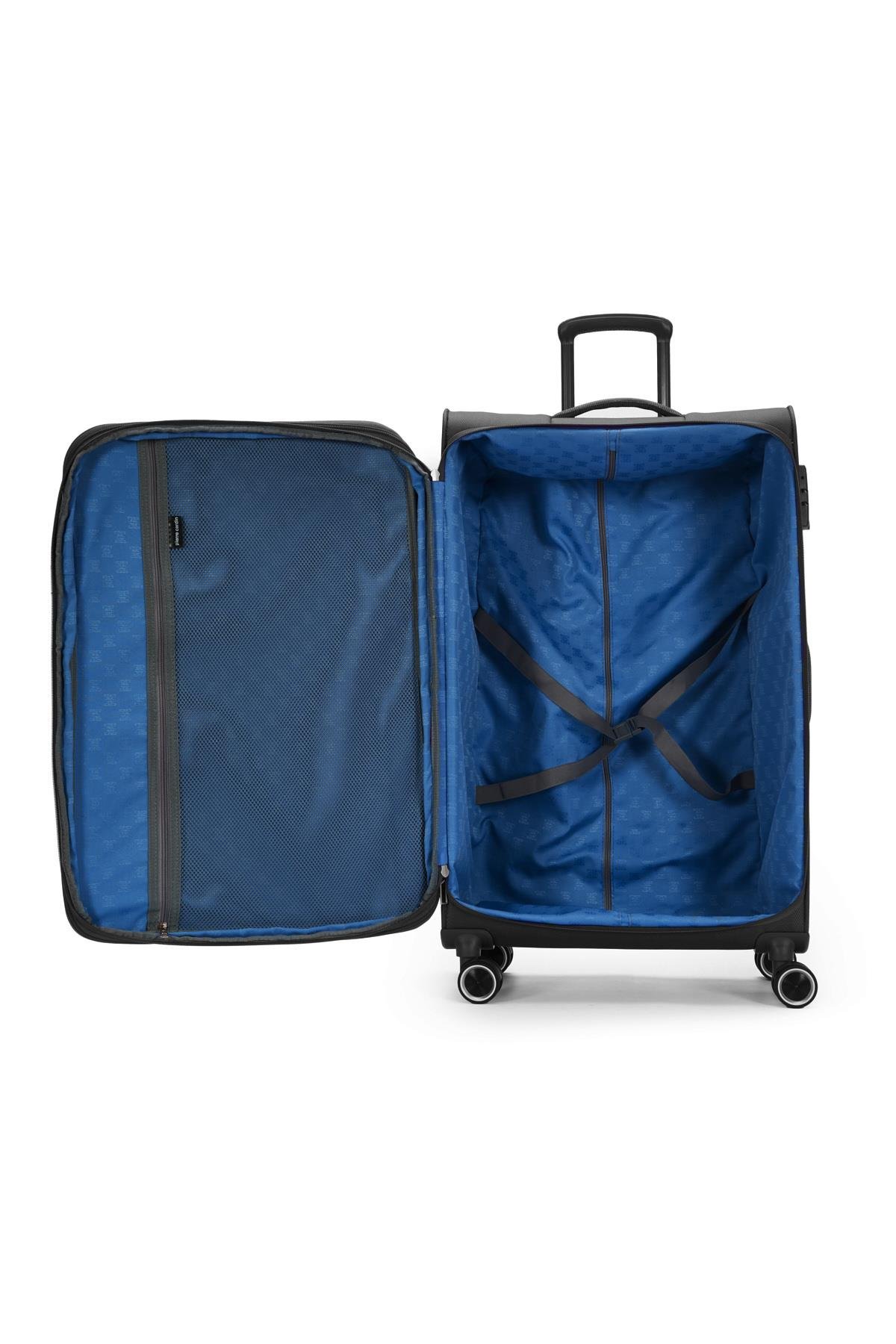 Pierre Cardin Ultra Light Hafif Lüx Kumaş Kabin Boy Valiz Siyah 04PC6000