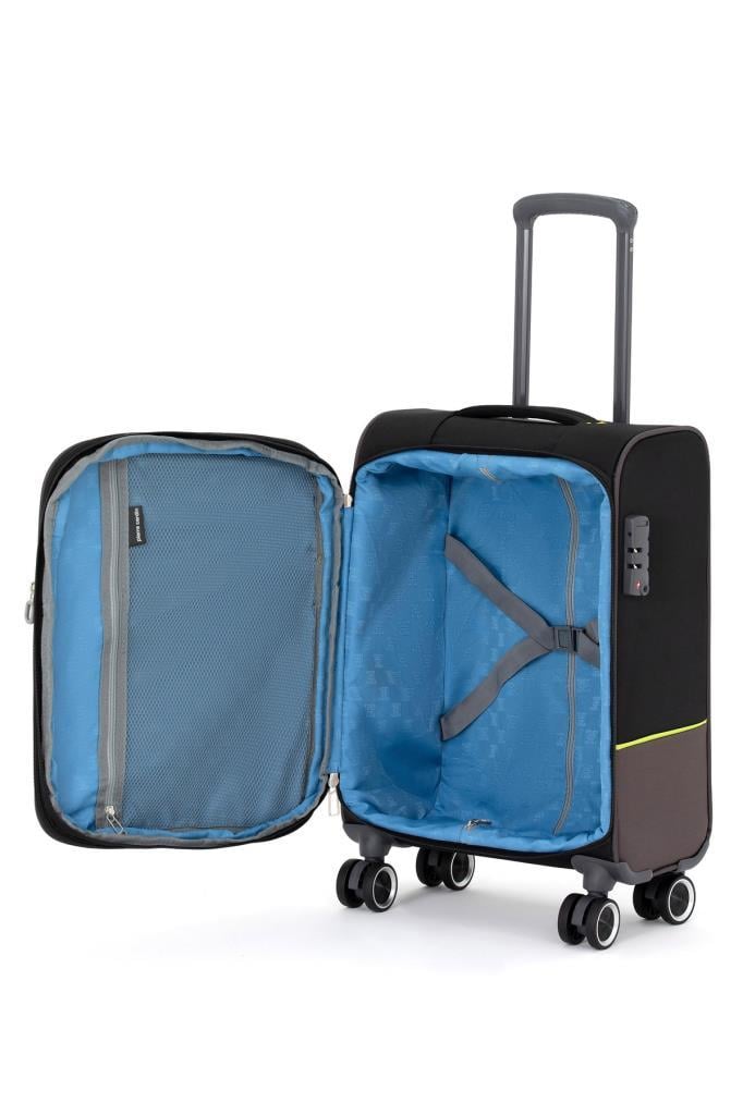 Pierre Cardin Ultra Light Hafif Lüx Kumaş Kabin Boy Valiz Siyah 04PC8200
