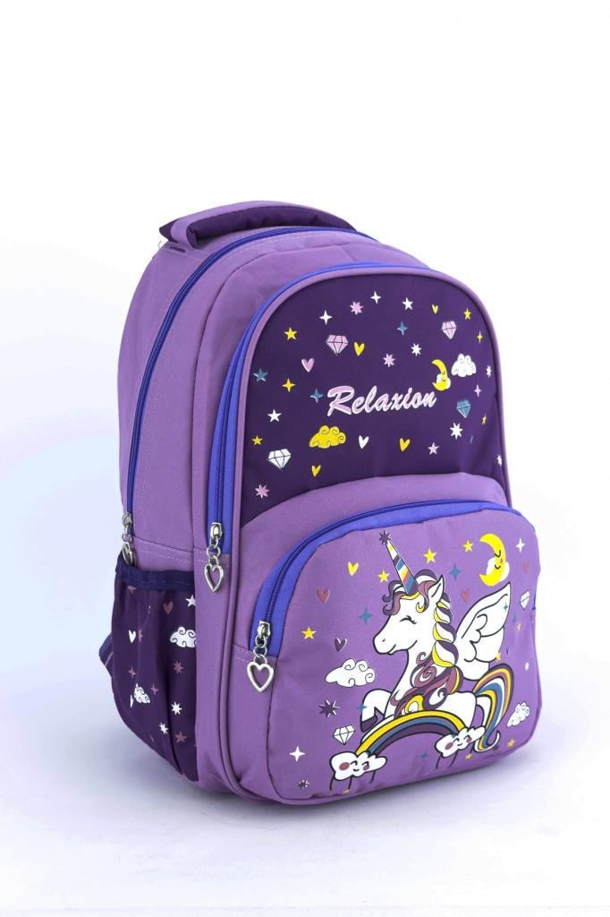 Relxion İlkokul Çantası Beslenmeli Unicorn Mor 1340