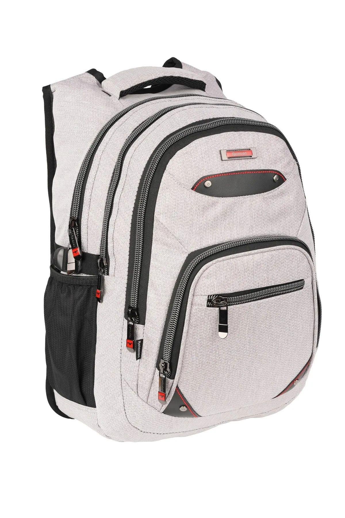 Taş Renk 4 Bölmeli Su Geçirmez Kumaş Tablet Bölmeli Ortaokul Lise Okul Sırt Çantası