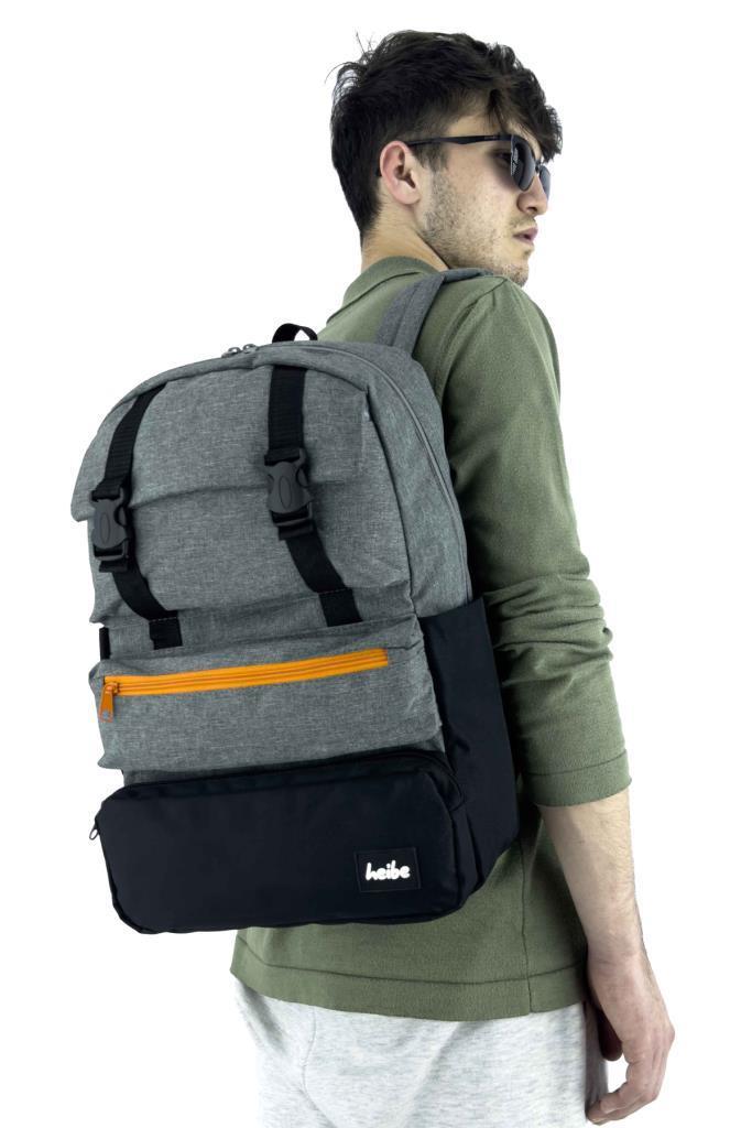 Trend Okul Sırt Çantası (Laptop Bölmeli) Antrasit- Siyah 1154
