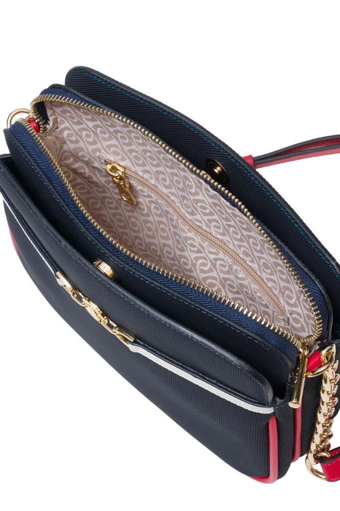 U.S. Polo Assn. Çapraz Askılı Kadın Çanta Lacivert-Beyaz-Kırmızı Us25239
