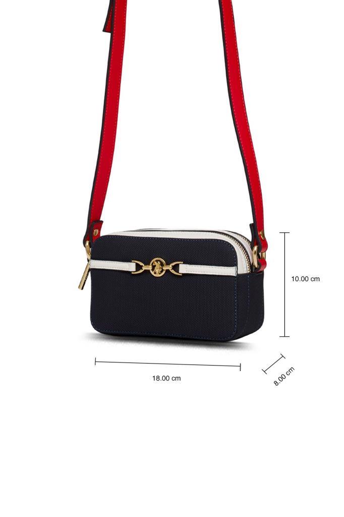 U.S. Polo Assn. Çapraz Askılı Kadın Çanta Lacivert-Kırmızı-Beyaz Us25232