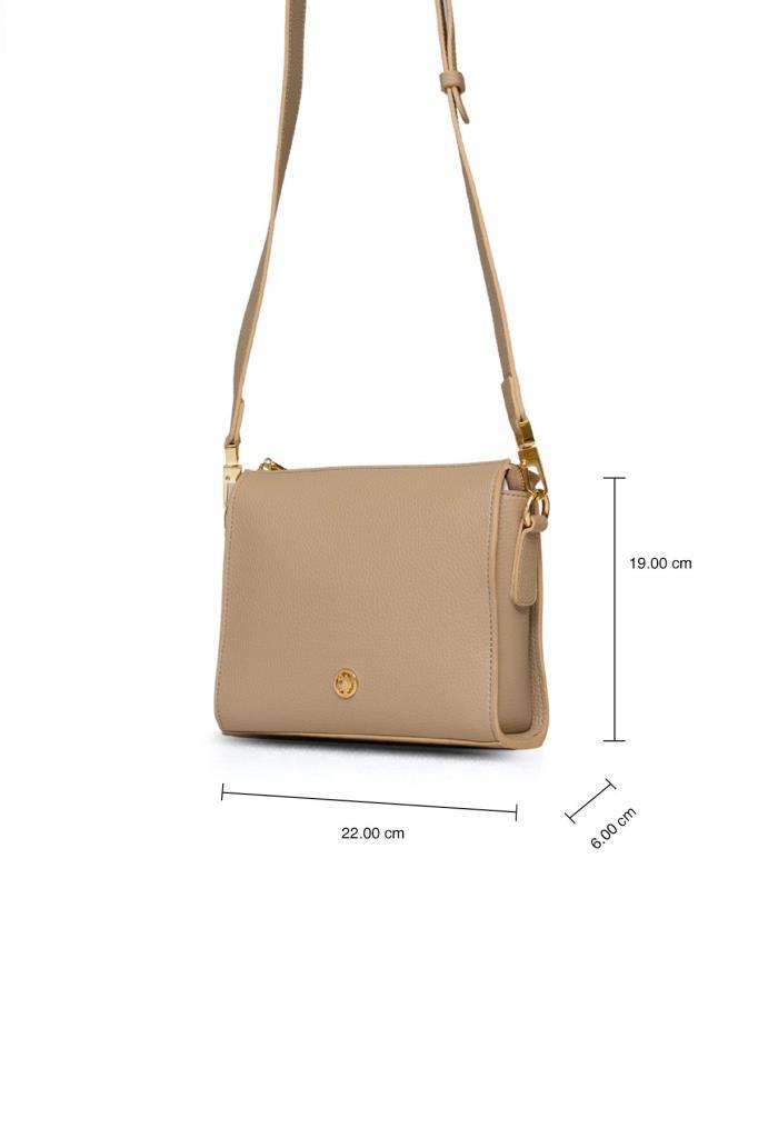 U.S. Polo Assn. Çapraz Askılı Kadın Çanta Bej Us25204