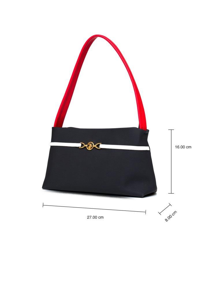U.S. Polo Assn. Çapraz Askılı Kadın Çanta Lacivert-Beyaz-Kırmızı Us25230