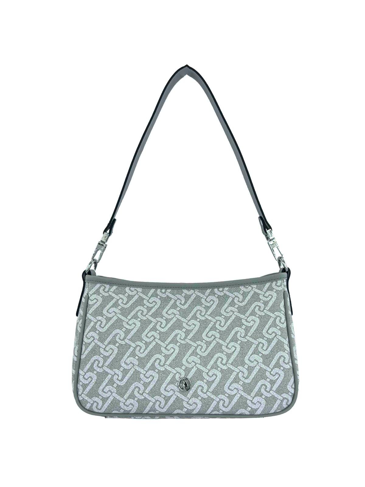 U.S. Polo Assn. Çapraz Askılı Kadın Çanta Beyaz-Gri Us24117