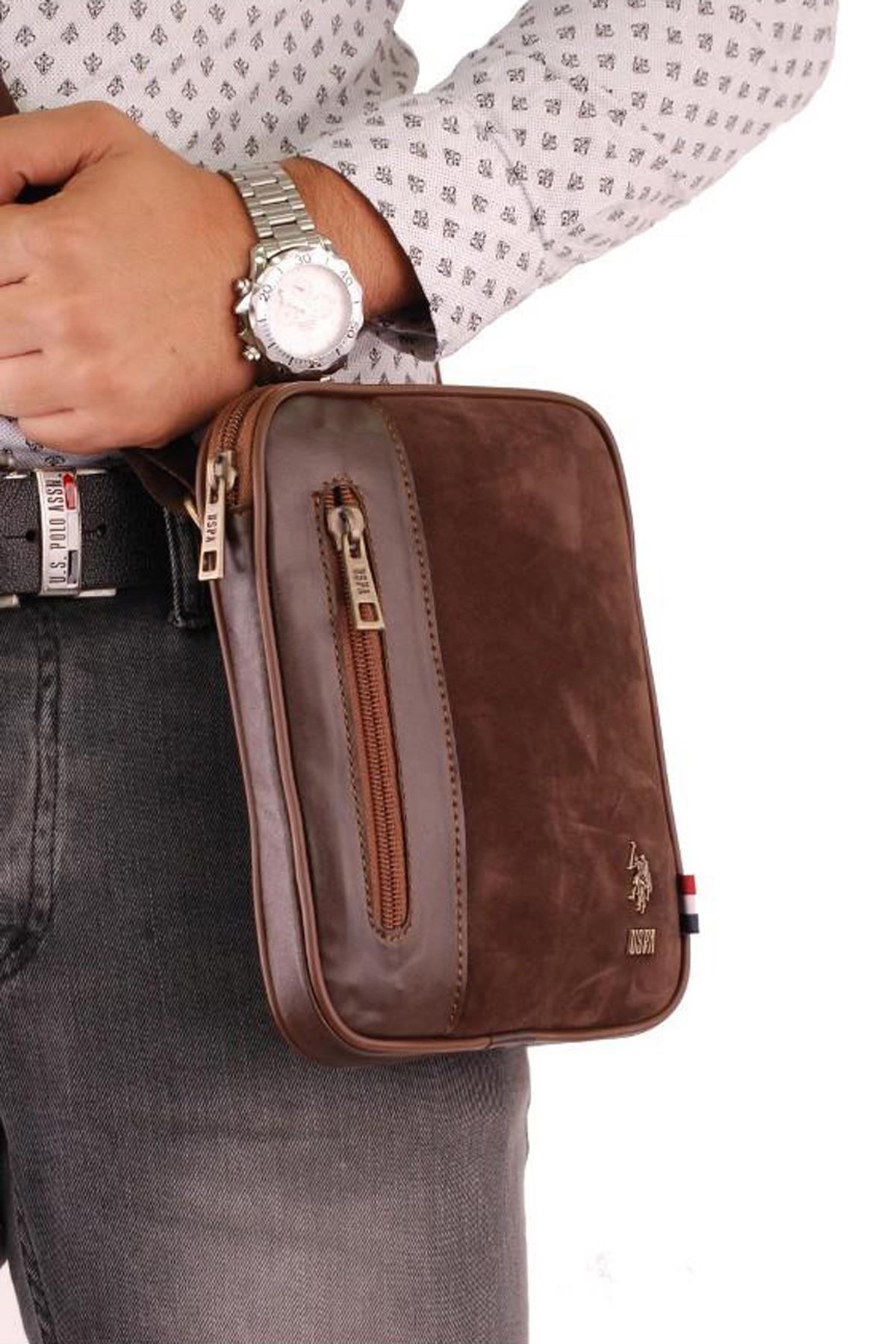 U.S. Polo Assn. Erkek El Çantası Süet Kahverengi 6766