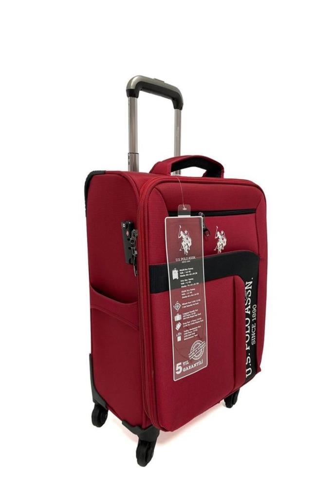 U.S. Polo Assn. Orta Boy Kumaş Valiz Bordo 21282