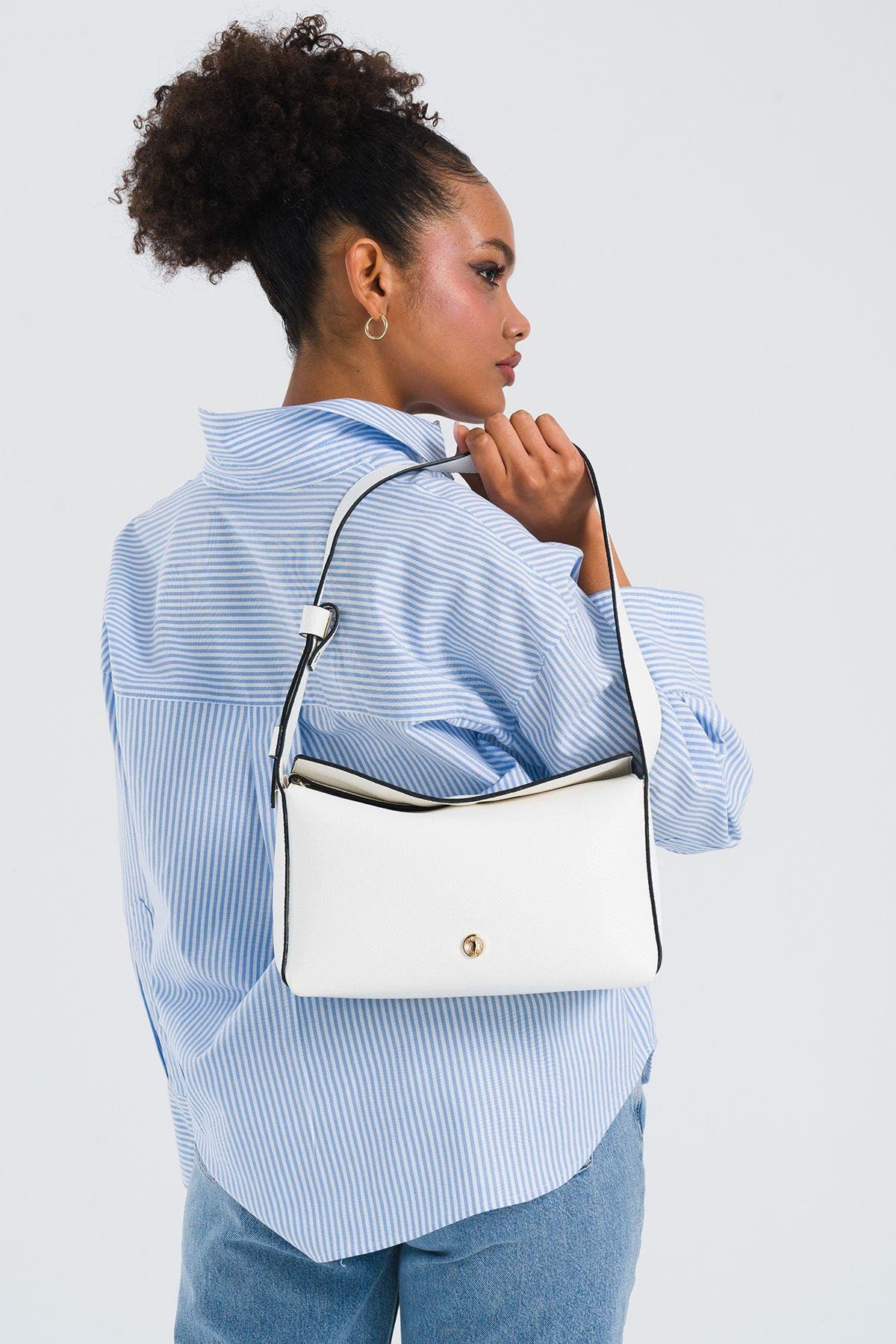 U.S. Polo Assn. Çapraz Askılı Kadın Çanta Beyaz Us25203