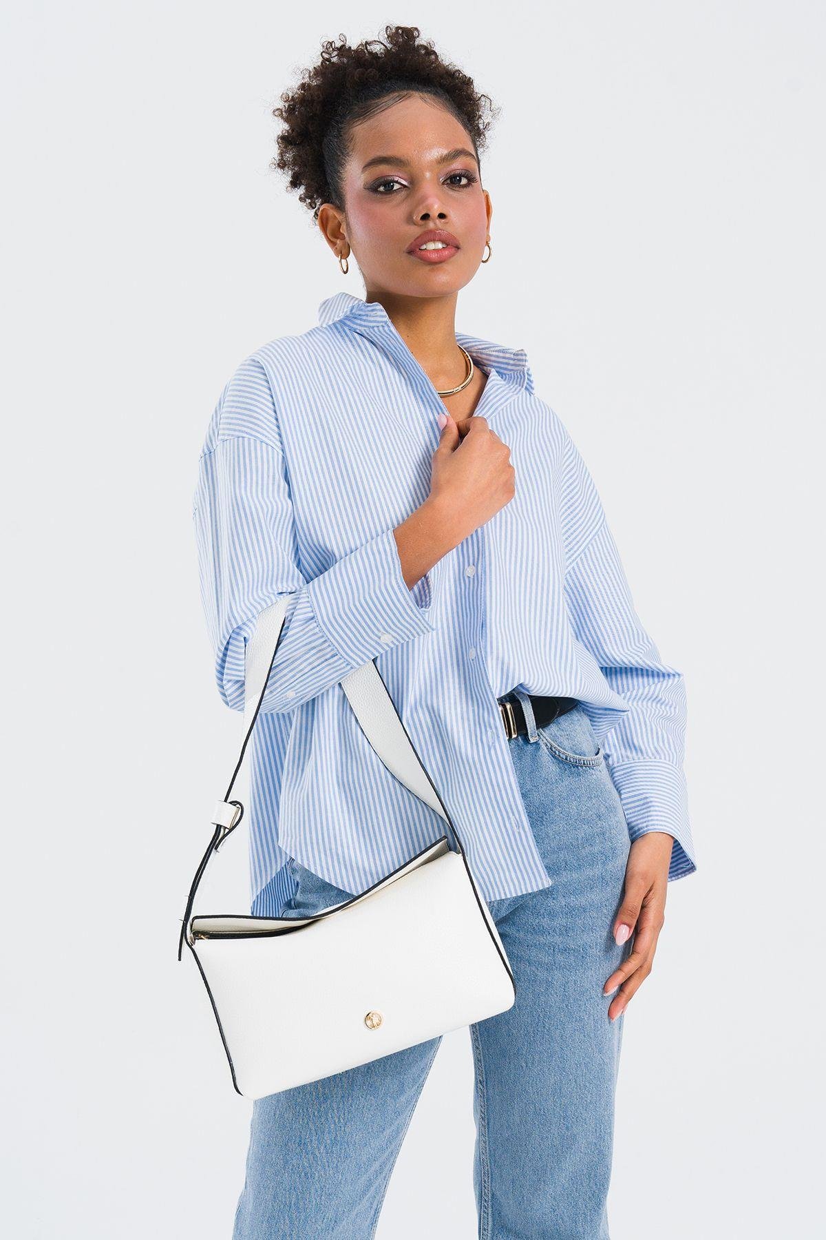 U.S. Polo Assn. Çapraz Askılı Kadın Çanta Beyaz Us25203