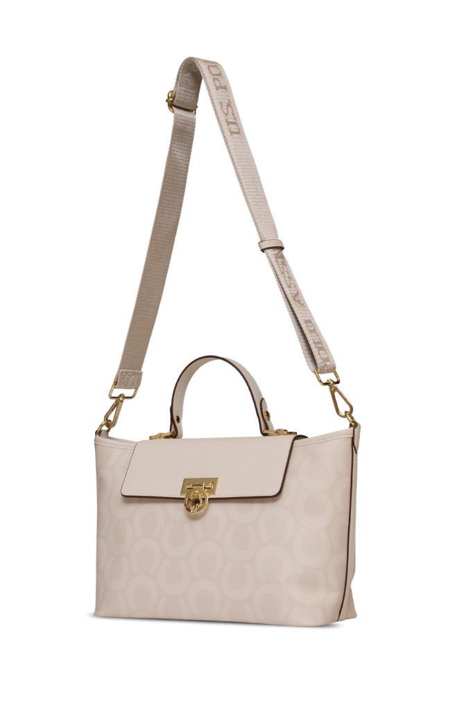 U.S. Polo Assn. Çapraz Askılı Kadın Çanta Ekru Us25156