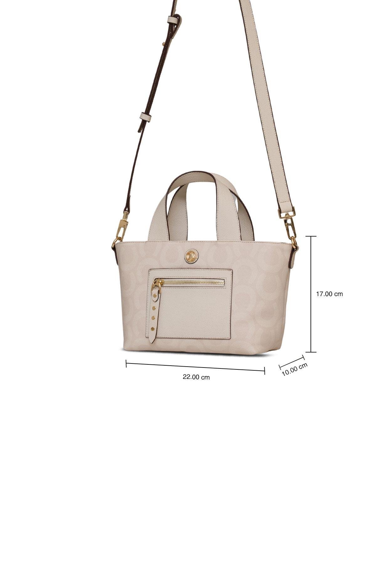 U.S. Polo Assn. Çapraz Askılı Kadın Çanta Ekru Us25150