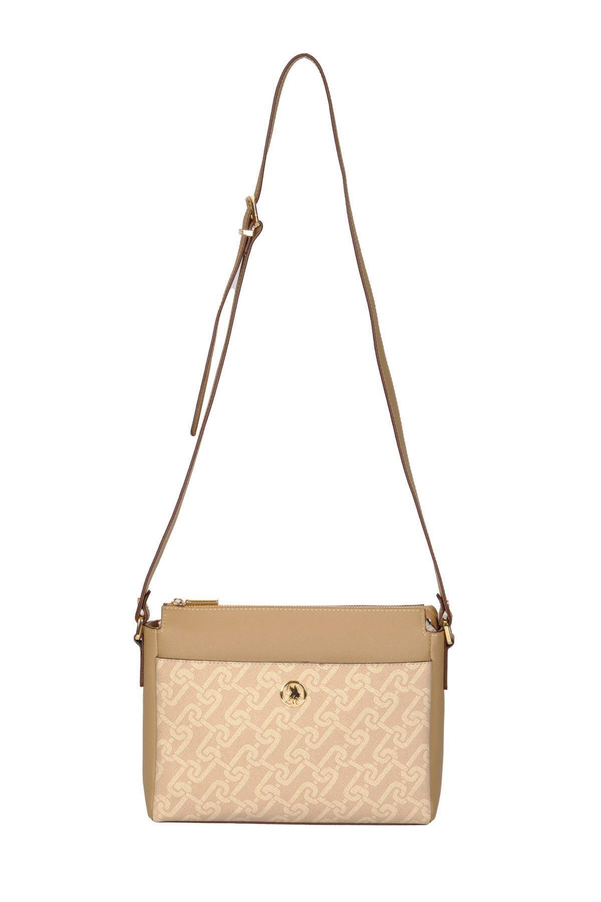 U.S. Polo Assn. Çapraz Askılı Kadın Çanta Bej Us23515