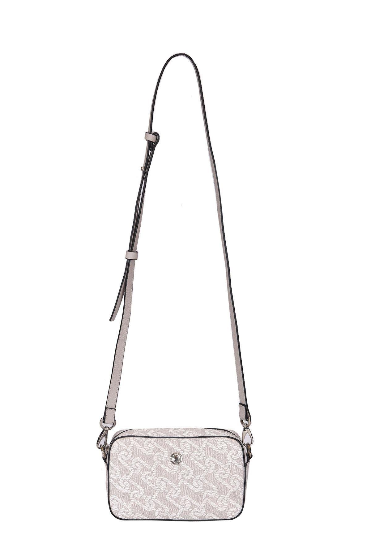 U.S. Polo Assn. Çapraz Askılı Kadın Çanta Beyaz-Gri Us24121