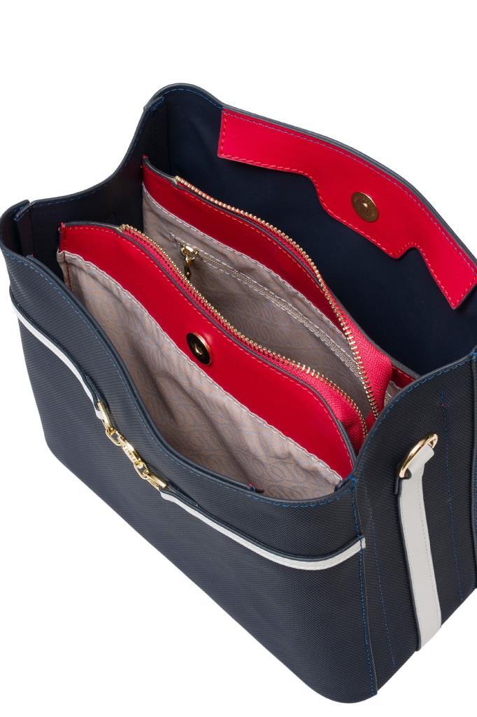 U.S. Polo Assn. Çapraz Askılı Kadın Çanta Lacivert-Beyaz-Kırmızı Us25238