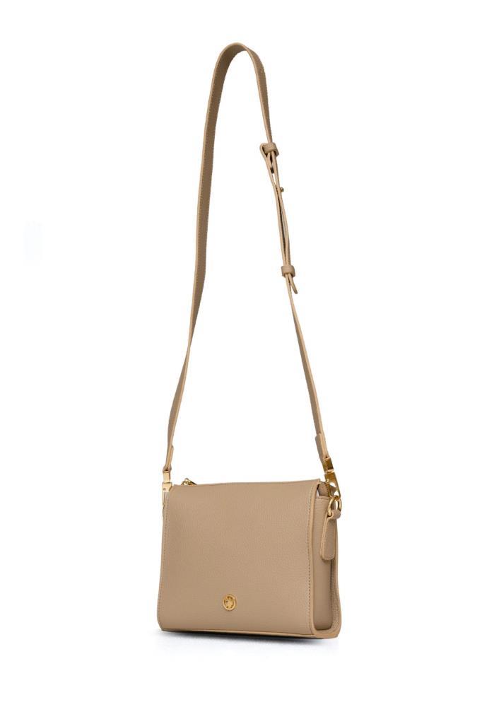 U.S. Polo Assn. Çapraz Askılı Kadın Çanta Bej Us25204