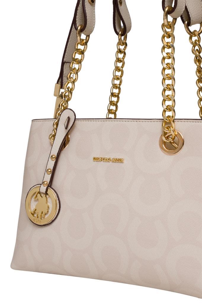 U.S. Polo Assn. Çapraz Askılı Kadın Çanta Ekru Us25166