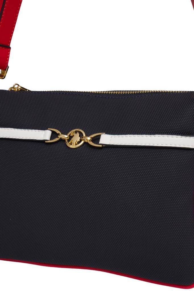 U.S. Polo Assn. Çapraz Askılı Kadın Çanta Lacivert-Beyaz-Kırmızı Us25237