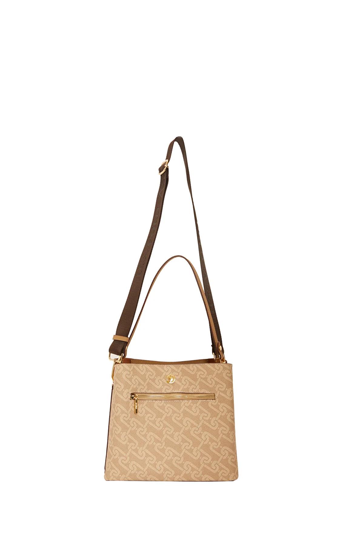 U.S. Polo Assn. Çapraz Askılı Kadın Çanta Bej Us24109