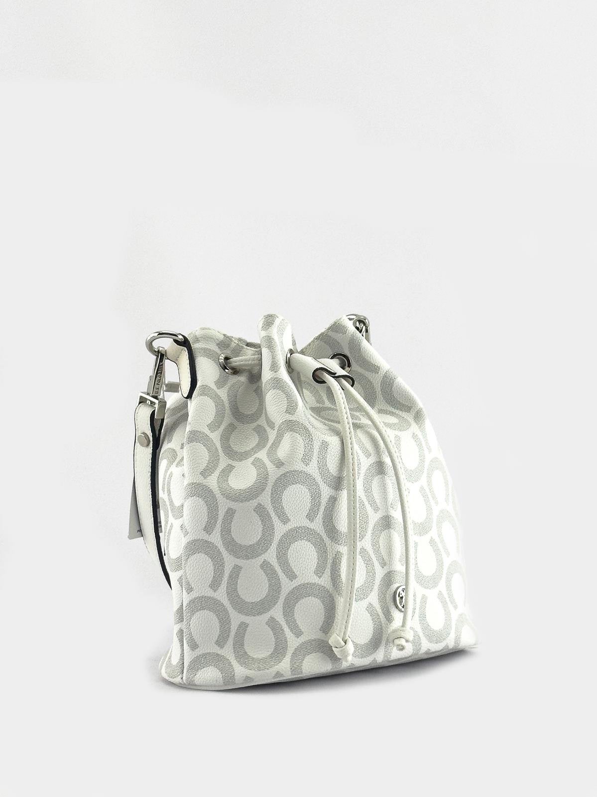 U.S. Polo Assn. Çapraz Askılı Kadın Çanta Beyaz-Gri Us23218