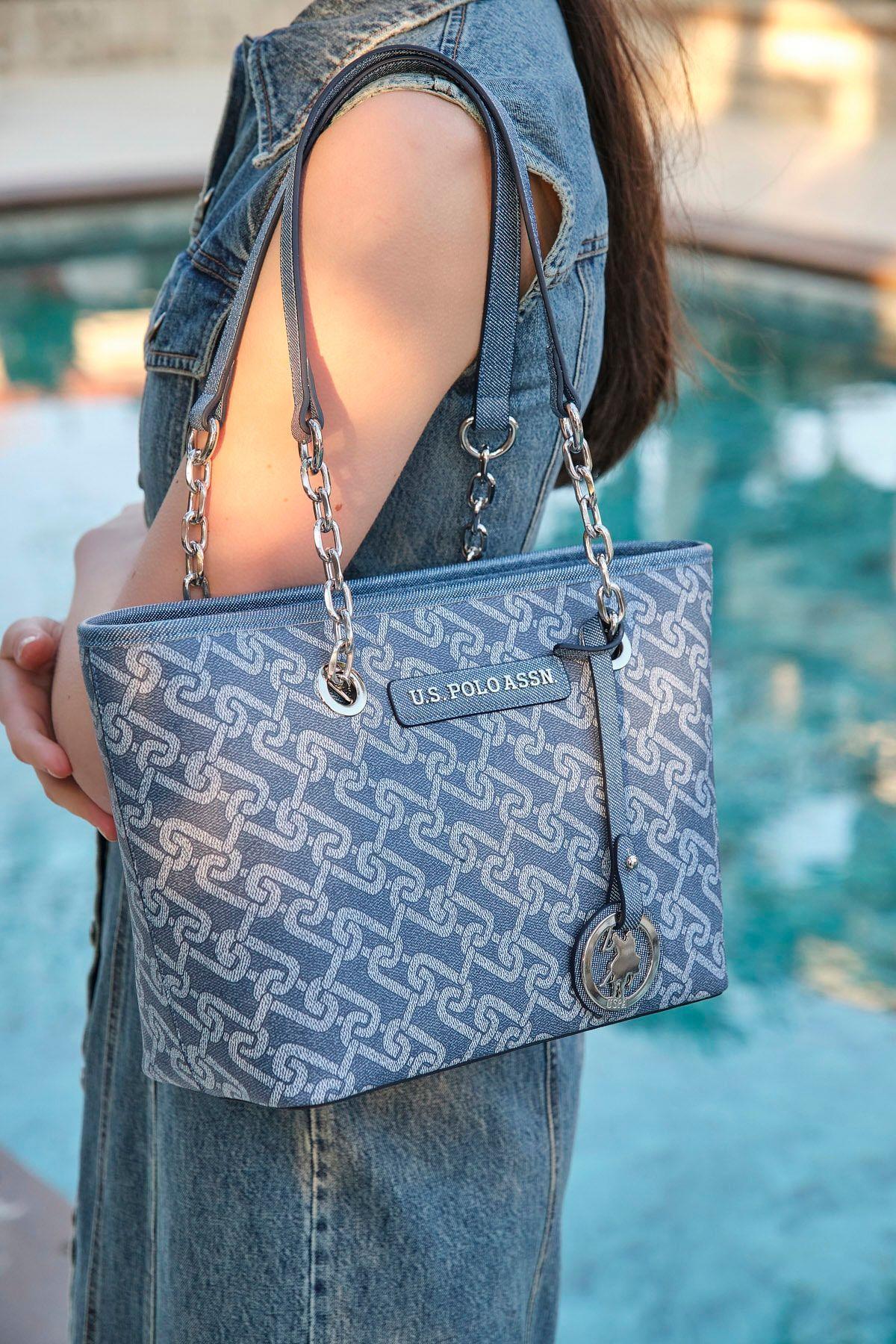 U.S. Polo Assn. Kadın Omuz Çantası Denim Us23130
