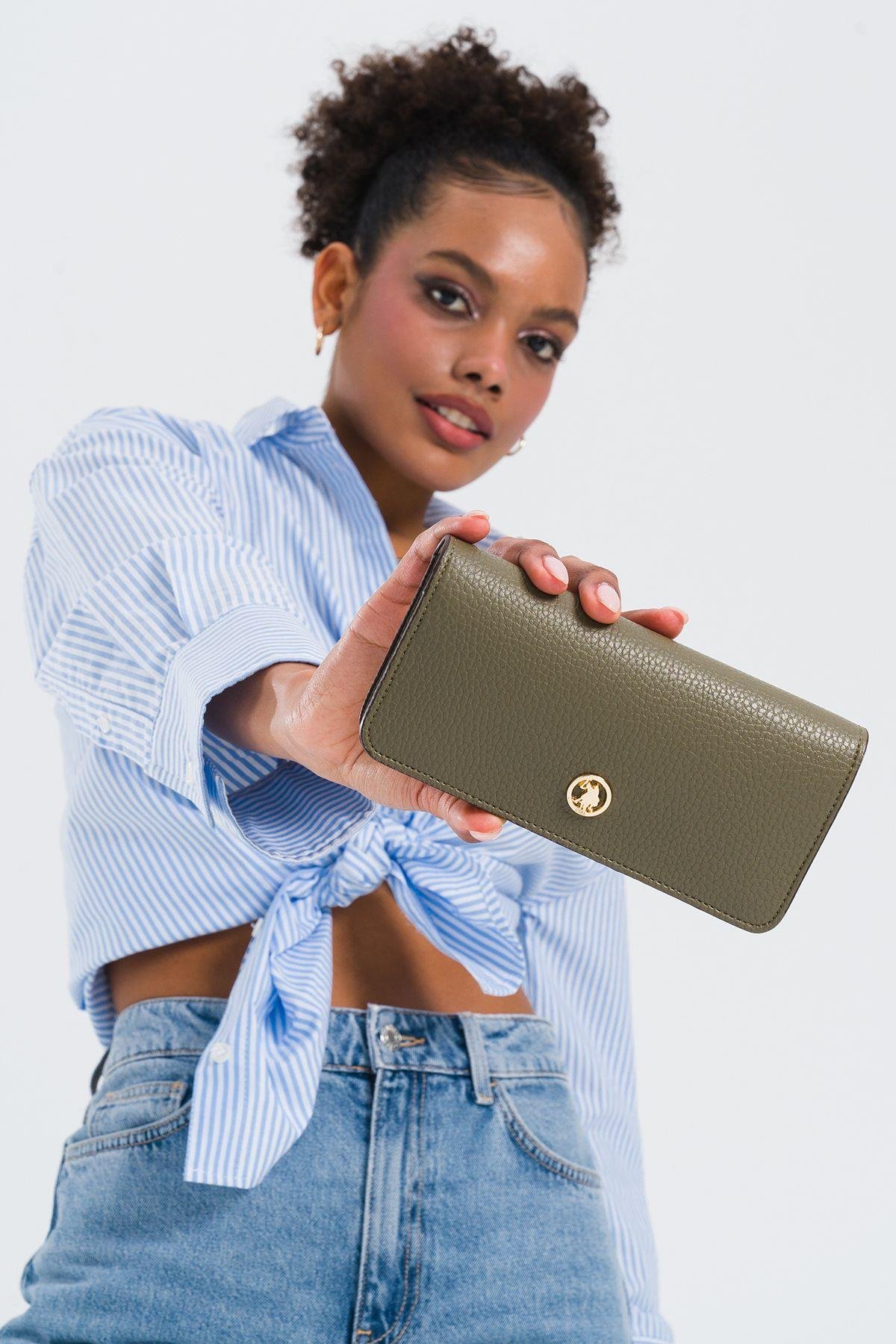 U.S. Polo Assn. Kadın Cüzdanı Haki Usc25371